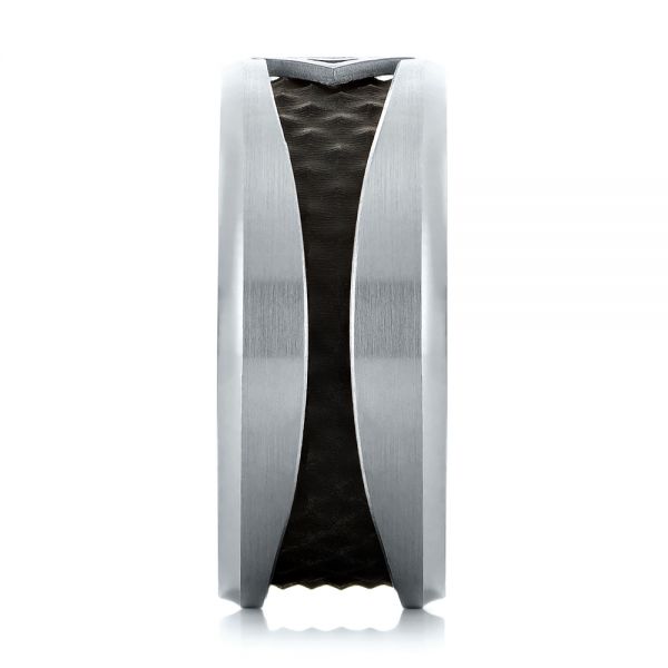 Carbon Fiber Inlay Wedding Band - Side View -  103841