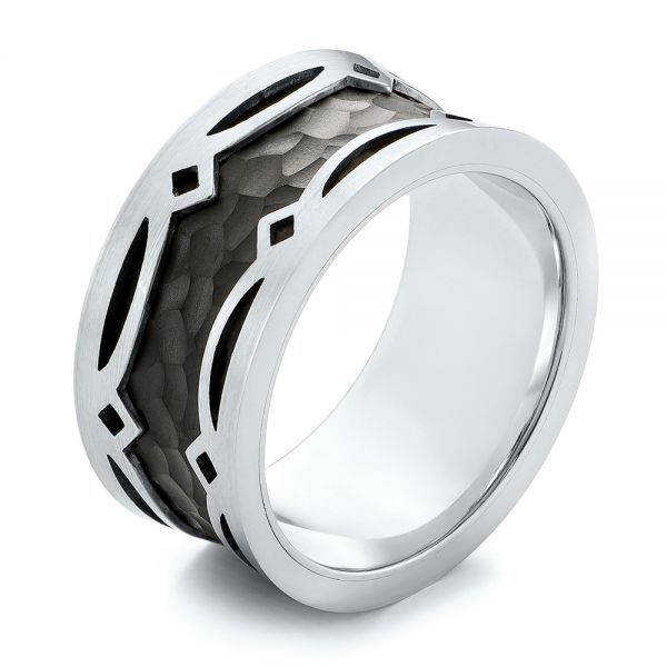 Carbon Fiber Inlay Wedding Band #103856 - Seattle Bellevue | Joseph Jewelry