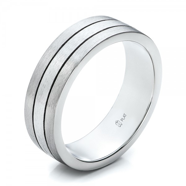 Custom Men's Platinum & Palladium Brushed Band | Men's Wedding Bands ...