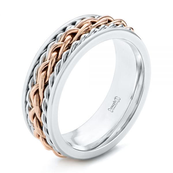 Wire-Braid Handmade Wedding Band 18k 2 Tone Gold Ring