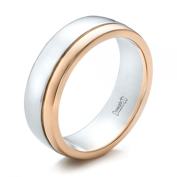 Rose gold and hot sale palladium wedding ring