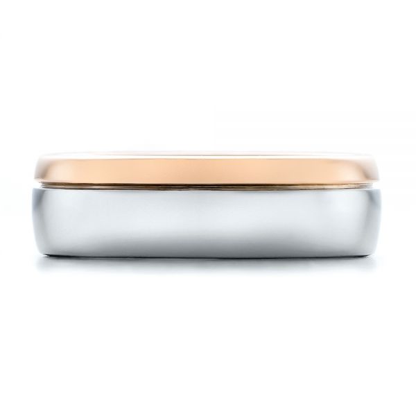  Platinum And 14k Rose Gold Platinum And 14k Rose Gold Custom Two-tone Men's Band - Top View -  100825