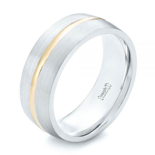 18K Gold And 14k Yellow Gold Custom Two-tone Men's Wedding Band