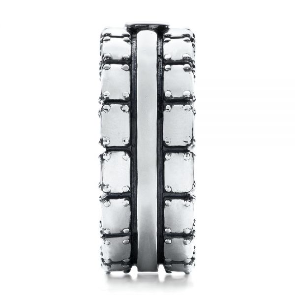 Men's Sterling Silver Brick Band - Side View -  101179