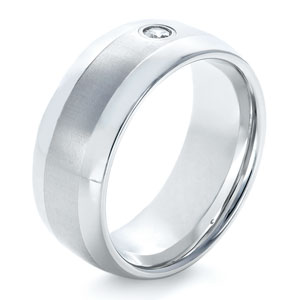 Men's Tungsten Ring With Diamonds #1367 - Seattle Bellevue | Joseph Jewelry