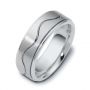  Platinum And 18K Gold Platinum And 18K Gold Men's Two-tone Band - Three-Quarter View -  407 - Thumbnail