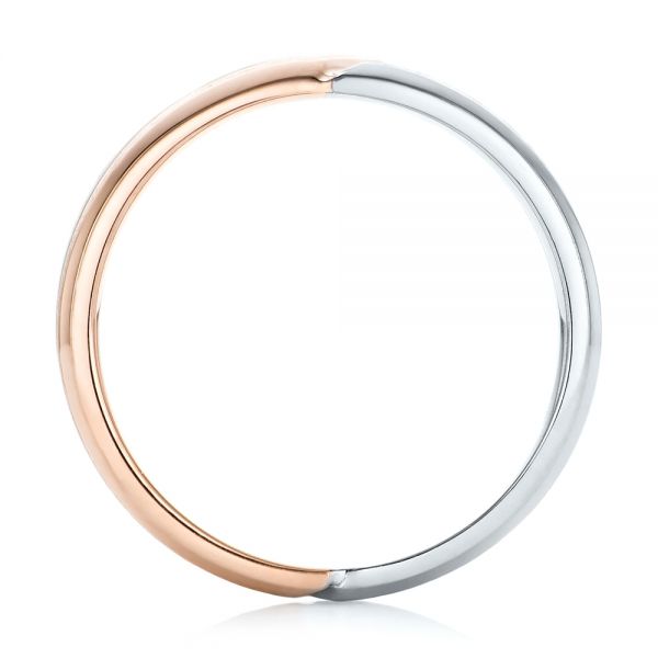 14k Rose Gold And Platinum 14k Rose Gold And Platinum Two-tone Men's Wedding Band - Front View -  102603