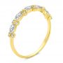 14k Yellow Gold Assorted Diamond Wedding Band - Three-Quarter View -  107711 - Thumbnail