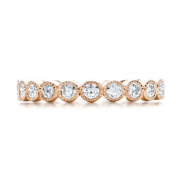 18k Rose Gold Custom Bezel Set Diamond Eternity Wedding Ring #100871 ...