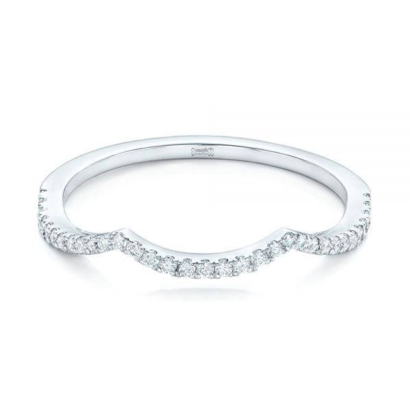 14k White Gold 14k White Gold Custom Diamond Wedding Band - Flat View -  102753