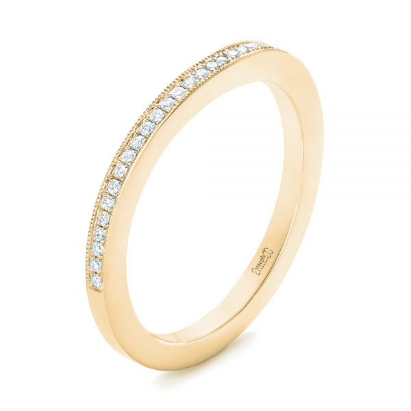 18k Yellow Gold 18k Yellow Gold Custom Diamond Wedding Band - Three-Quarter View -  102811