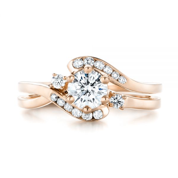 18k Rose Gold Custom Interlocking Diamond Wedding Band #103442 ...