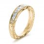 18k Yellow Gold 18k Yellow Gold Custom Princess Cut Diamond Women's Wedding Band - Three-Quarter View -  1134 - Thumbnail