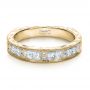 18k Yellow Gold 18k Yellow Gold Custom Princess Cut Diamond Women's Wedding Band - Flat View -  1134 - Thumbnail