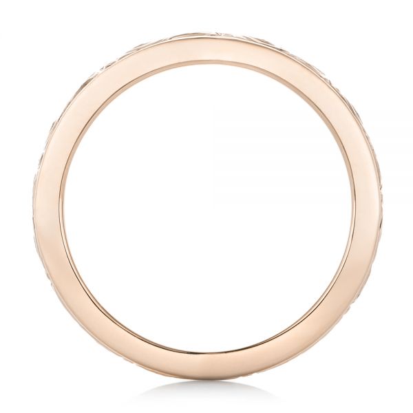14k Rose Gold Custom Relief Engraved Wedding Band #102424 - Seattle ...