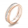 14k Rose Gold 14k Rose Gold Custom Women's Princess Cut Diamond Eternity Band - Three-Quarter View -  1224 - Thumbnail