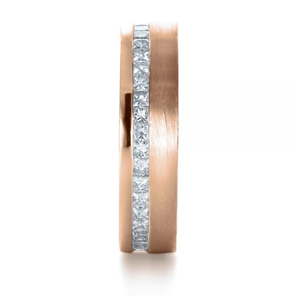 14k Rose Gold 14k Rose Gold Custom Women's Princess Cut Diamond Eternity Band - Side View -  1224