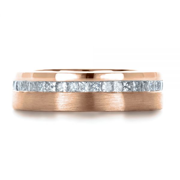 14k Rose Gold 14k Rose Gold Custom Women's Princess Cut Diamond Eternity Band - Top View -  1224