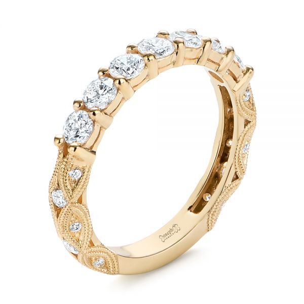 14k Yellow Gold Diamond In Filigree Wedding Band #102787 - Seattle Bellevue