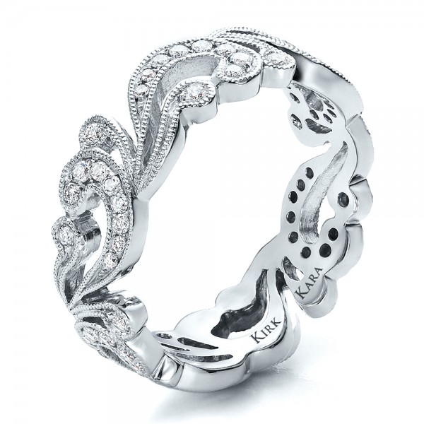 Filigree and Diamond Women's Eternity Band - Kirk Kara