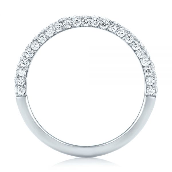 18k White Gold 18k White Gold Pave Diamond Wedding Band - Front View -  102559