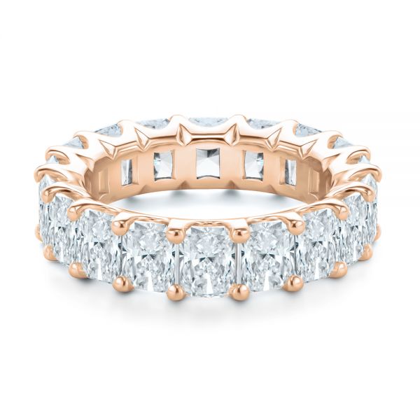 18k Rose Gold 18k Rose Gold Radiant Diamond Eternity Band - Flat View -  107631