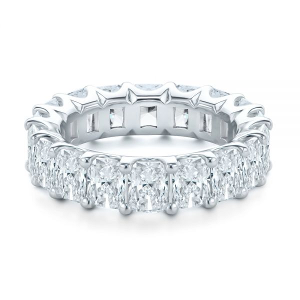 14k White Gold Radiant Diamond Eternity Band - Flat View -  107631