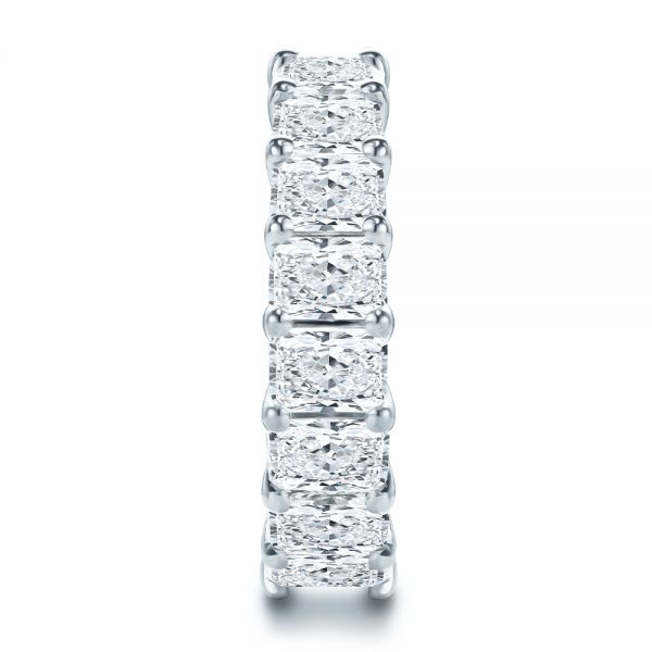 14k White Gold Radiant Diamond Eternity Band - Side View -  107631