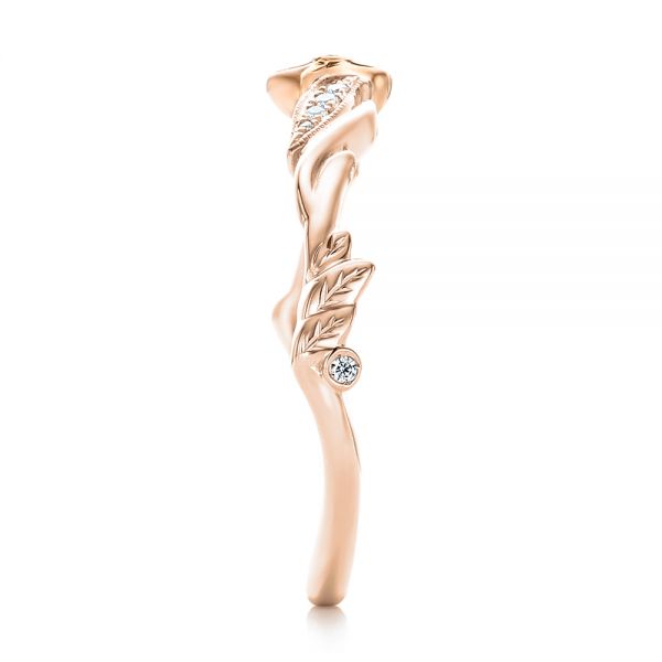 Rose gold clearance leaf wedding band