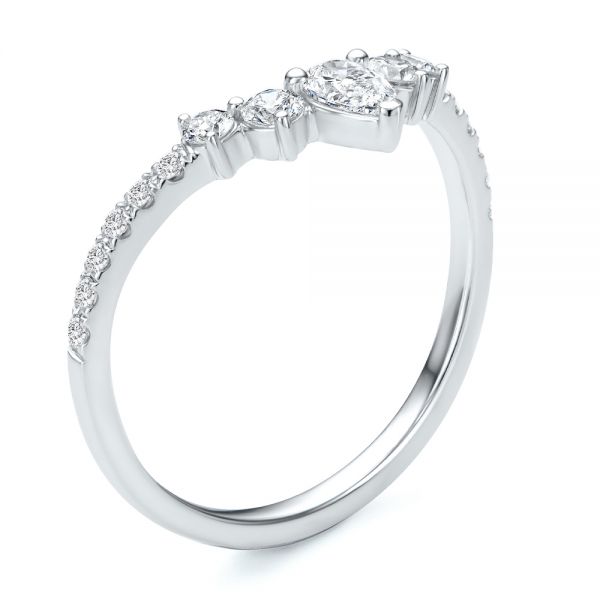 V-shaped Diamond Wedding Band - Image