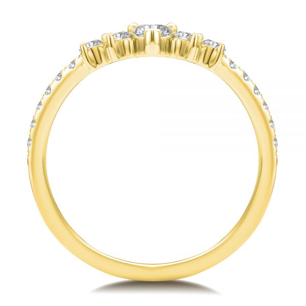 18k Yellow Gold 18k Yellow Gold V-shaped Diamond Wedding Band - Front View -  107716 - Thumbnail