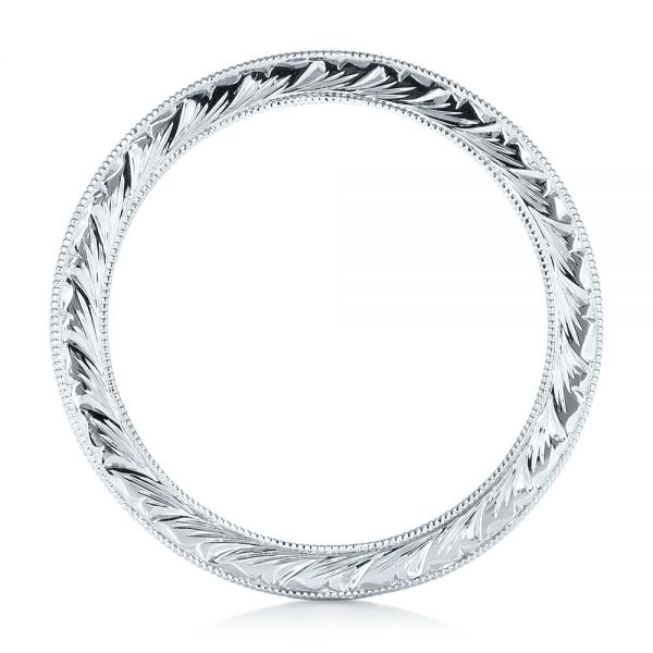  Platinum Platinum Hand Engraved Wedding Band - Front View -  102436