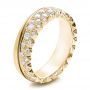 18k Yellow Gold 18k Yellow Gold Women's Pave Diamond Wedding Band - Three-Quarter View -  100838 - Thumbnail