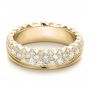 18k Yellow Gold 18k Yellow Gold Women's Pave Diamond Wedding Band - Flat View -  100838 - Thumbnail