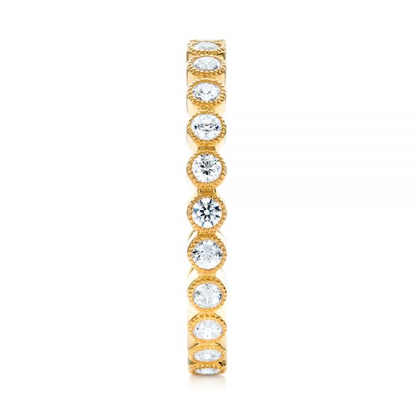 18k Yellow Gold Stackable Diamond Eternity Band - Side View -  101906