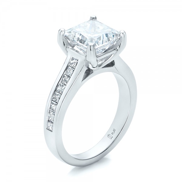 Custom Channel Set Princess Cut Diamond Engagement Ring #101107 ...