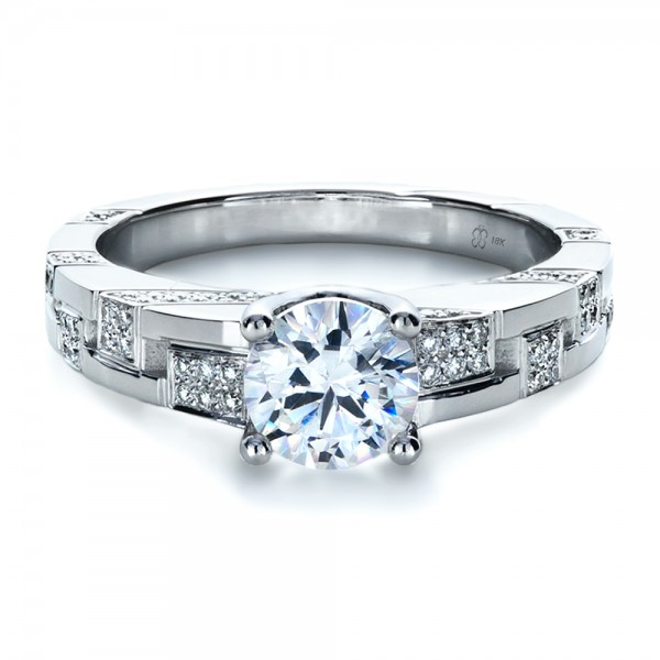 Custom Contemporary Diamond Engagement Ring