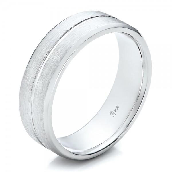 Custom Men's Brushed Platinum Band #101157 Bellevue Seattle Joseph Jewelry