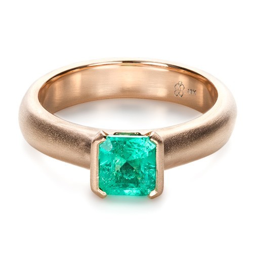Custom Rose Gold Emerald Ring #1427 Bellevue Seattle Joseph Jewelry