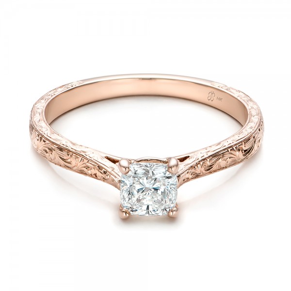 Custom Rose Gold Solitaire Diamond Engagement Ring #101618 Bellevue ...