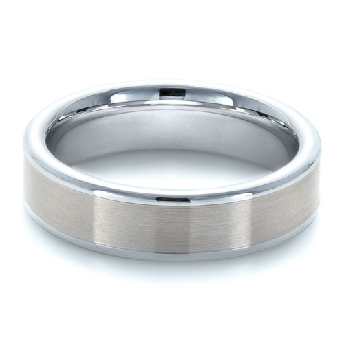 Men's Tungsten and 14k White Gold Ring