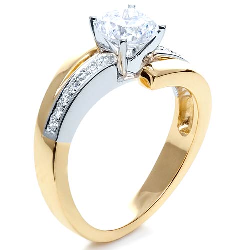 Two-Tone Gold Diamond Engagement Ring #216 Bellevue Seattle Joseph Jewelry