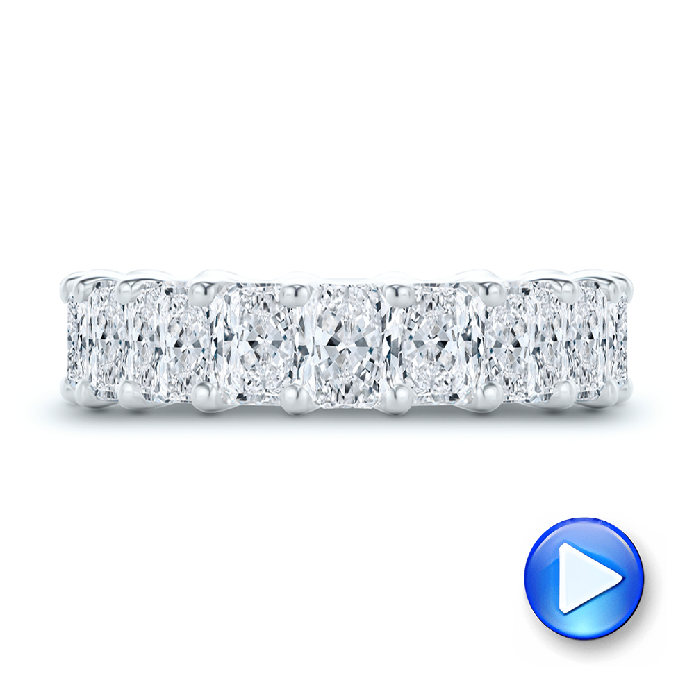 14k White Gold Radiant Diamond Eternity Band - Video -  107631 - Thumbnail