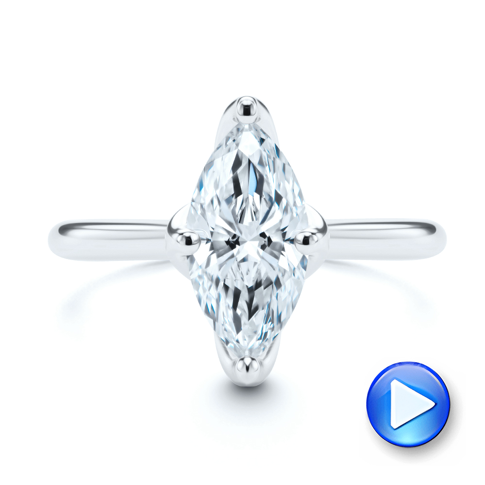  Platinum Platinum Marquise Solitaire Engagement Ring - Video -  107685 - Thumbnail