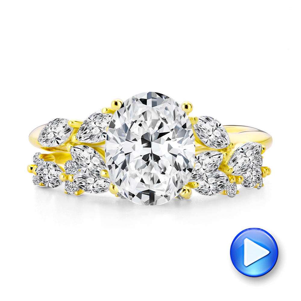 14k Yellow Gold Assorted Diamond Wedding Band - Video -  107711 - Thumbnail